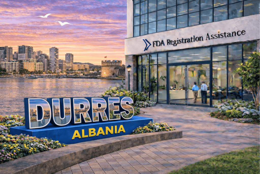FDA registration and consulting for Durrës, Albania exporters — seafood, olive oil, food, supplement and cosmetic compliance